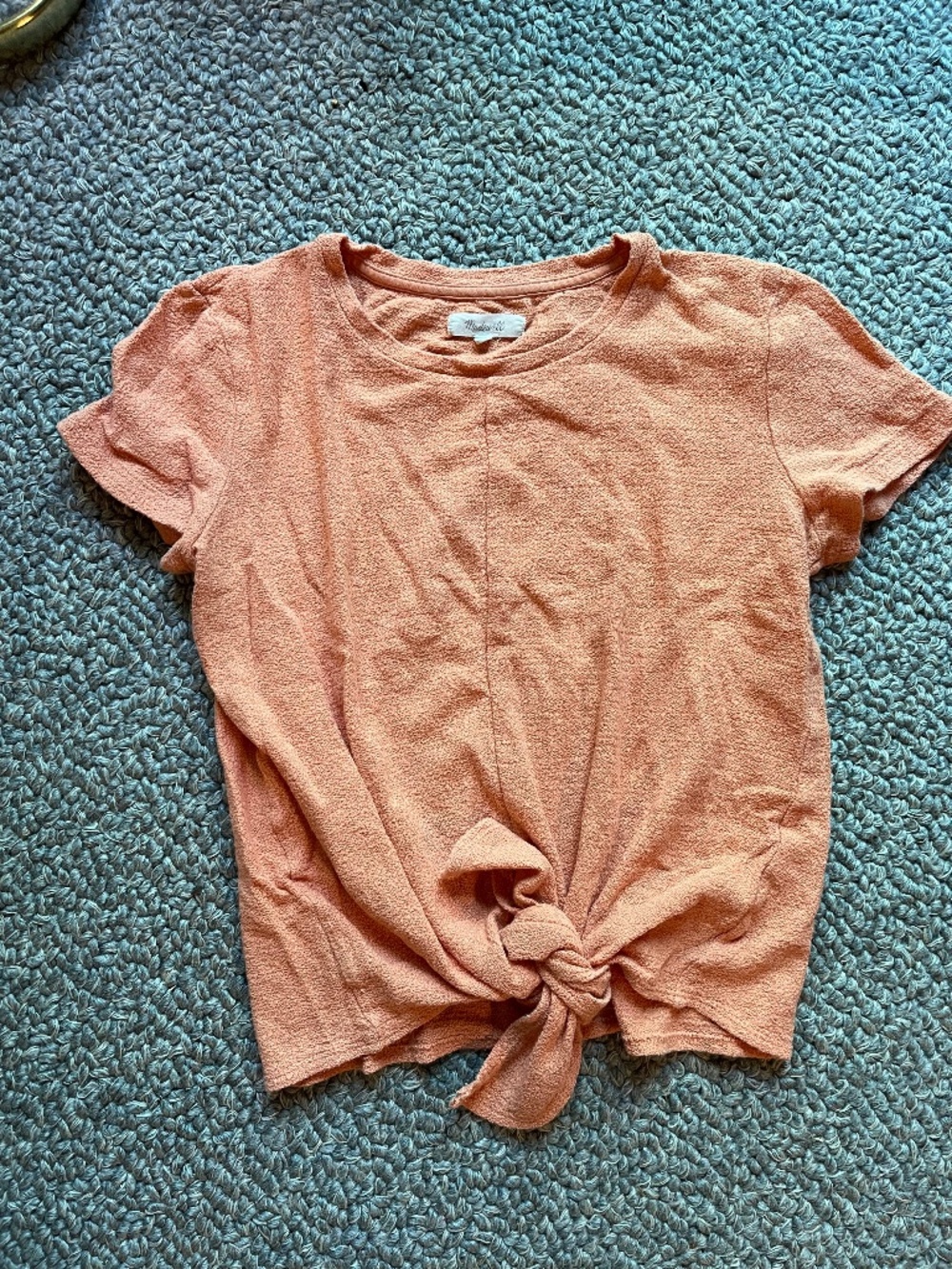 MADEWELL Modern Tie Front T-Shirt Orange XS